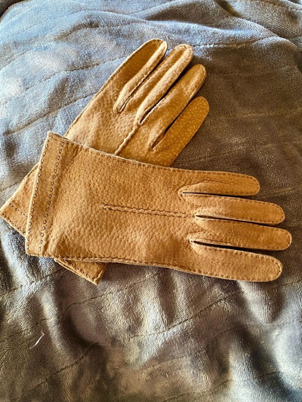 Rare Vintage Bottega Veneta Brown Peccary Leather Gloves Women’s Size 7.5